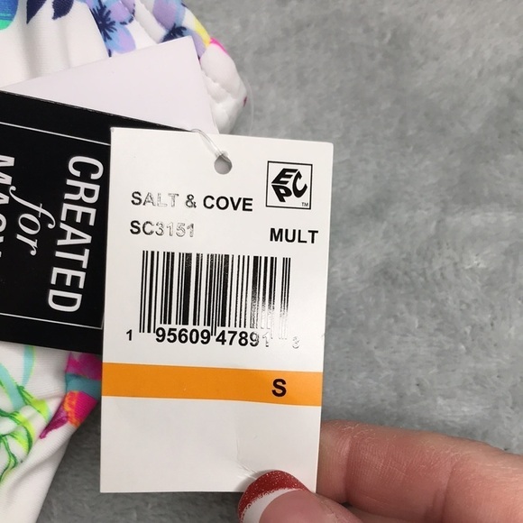 Salt + Cove Hibiscus Knot-Front One-Piece Swimsuit, Size Small New - Picture 6 of 12